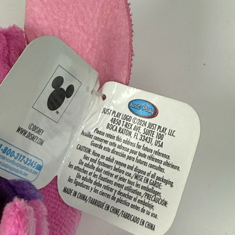 NWT Disney Lilo & Stitch Angel Pink Plush Small Stuffed Animal Just Play Barbell